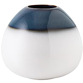 like. by Villeroy & Boch Lave Home Vase Egg Shape, 14,5x14,5x13cm, Bleu