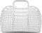 BABANA Kleine Plastikgelee-Taschen - Wiederverwendbarer Geschenkkorb | Strandtasche, Braut-, Osterkorb (Weiß)