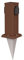 ledscom.de Garten-Steckdosen-Säule Polly mit Erdspieß für außen, IP44, 2-Fach, braun, eckig, 27cm