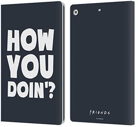 Head Case Designs Licenza Ufficiale Friends TV Show How You Doin' Citazioni Custodia Cover in Pelle a Portagoglio Compatibile con Apple iPad 10.2 2019/2020/2021