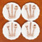 Odoria 1/12 Miniatura 4pz Platos y 12pz Cubiertos Cocina Accesorio para Casa de Muñecas, Cobre