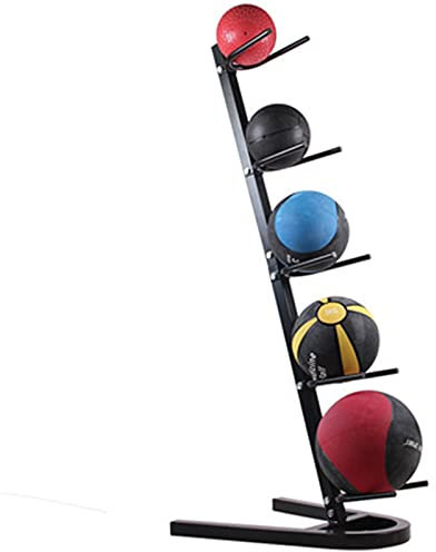 ChengBeautiful Sports Medicine Ball Rack Medicine Ball Rack Stand Upright Basketball/Gravity Ball/Football Storage Rack For Home Gym Garage(140.7x60cm)