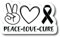 Magnet PLS1005 Peace Love Cure, 12,7 x 7,6 cm, für Auto, LKW, Van, Laptop, Stoßstangenfenster, 2er-Pack