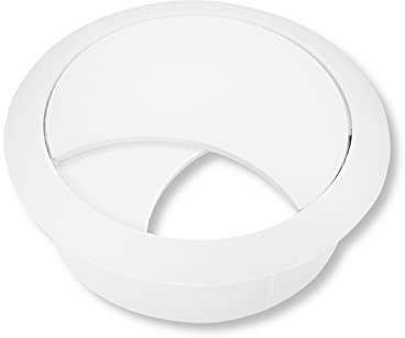 cyclingcolors passe câble bureau table fil diamètre 58mm encastrable cordon prise ordinateur écran accessoire ameublement (blanc)