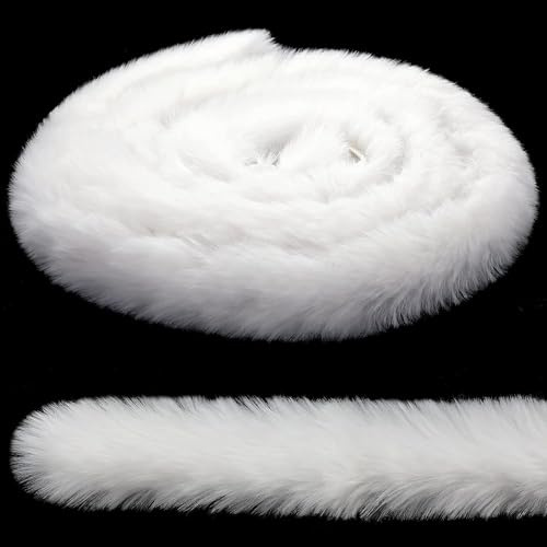 FOMIYES Kunstpelzband Weiß 3 Cm Breit 5 M Lange Kunstfell BordüRe FüR Diy Dekoration Weihnachtsbaum Und Hanfu KostüMe