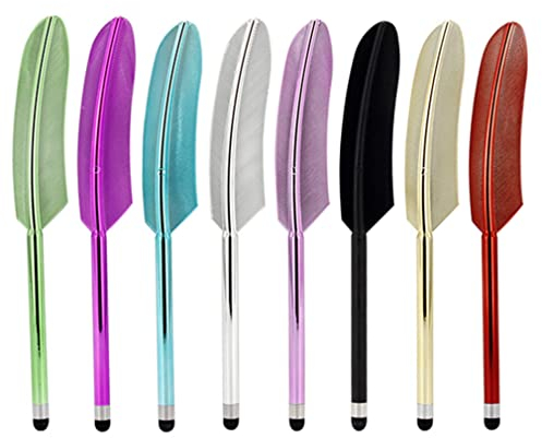 SamHeng 8 Pièces Stylets pour Écran Tactile, Plume Forme Universel Haute Sensibilité Stylet Capacitif Compatible avec Kindle Tablettes Smartphone et Autres Appareils à Écran Tactile (Multicolore)