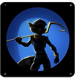 RIELLI Sly Cooper Thieves in Time Spiel 3 Blechschild Vintage Metall Pub Club Cafe Bar Home Wandkunst Dekoration Poster Retro 30 x 30 cm
