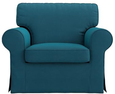 MASTERS OF COVERS Ersatzbezug für IKEA Ektorp Sessel, Ektorp Sesselbezug, Ektorp Sesselbezug, Sesselbezüge, 104 x 88 x 88 cm (Dunkler Ozean)