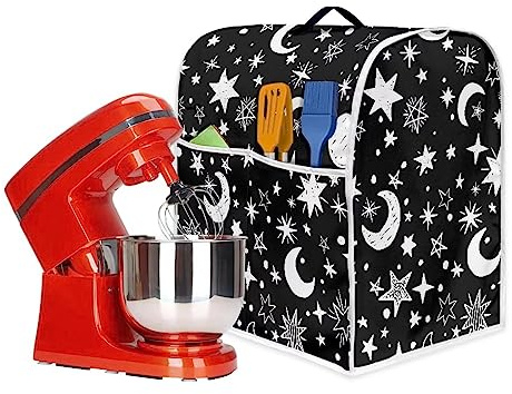 Poceacles Moon Stars Pattern Stand Mixer Covers Fit Tilt Head and Bowl Lift Models Mixers, Washable Kitchen Appliance Cover Universal Fit Coffee Maker Blender Juicer, S