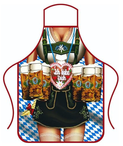 Anzhee Oktoberfest Schürzen für Damen Männer Sexy Lustige Neuheit BBQ Schürze für Bierfest Schürze Kochen Küche Grill Schürze für Oktoberfest Party Schürze Geschenk