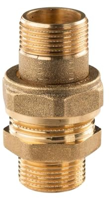 Messing Gewinde-Fitting Verschraubung gerade flachdichtend 3/4'AG - 3/4'AG (DN 20) - schwere Ausführung