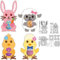 GLOBLELAND Oster Tier Ei Tablett Stanzformen Für Kartenherstellung, Hase Und Huhn, Metall Stanzformen, Stanzformen, Vorlage, DIY, Scrapbooking, Prägung, Papier, Album, Basteln, Dekor