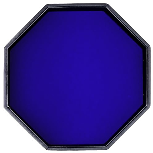 TOPTAN Dice Rolling Tray, Blue Felt Lined PU Leather Octagon Dice Tray for Dungeon Crawler Games