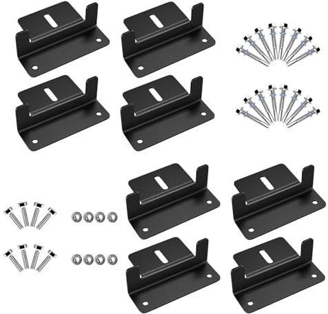 Funnytek 8PCS Aluminum Solar Panel Z Brackets Holder Black | Solar Panel Mounting Bracket Holder with Nuts & Screws for Motorhome, RV, Boat, Wall, Yacht and Other Off Gird Installation