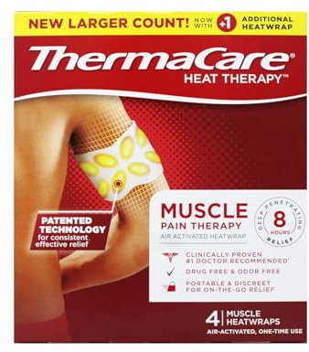 Thermacare Heatwraps Muskelschmerztherapie, lindert Schmerzen im Zusammenhang mit Muskelschmerzen, Muskelkrämpfen und Krämpfen, 4 Stück, Beige