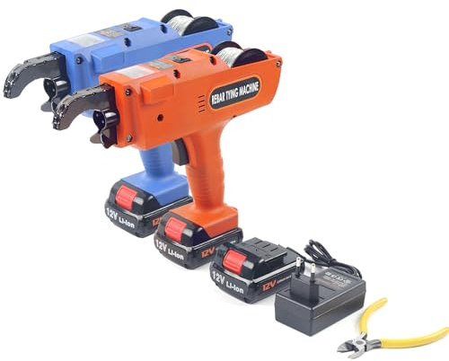 Automatischer Bewehrungs-Bindegerät mit 12V 4500mAh Lithium-Ionen-Akku, Drahtbindemaschine Rebar Tier Tool zum Binden von Rebar 8mm-34mm (orange)