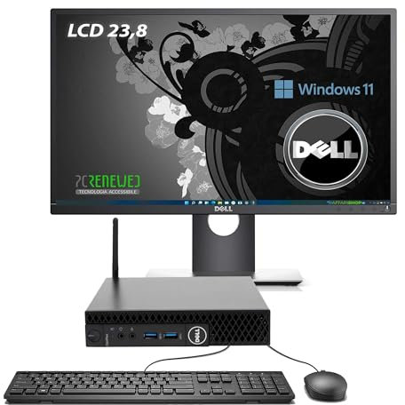 Mini pc fisso 3060 con windows 11 e office 2019, desktop con monitor Full HD 24/27 pollici, CPU i3 8100, wifi integrato , tastiera e mouse (Ricondizionato) (Postazione 24)