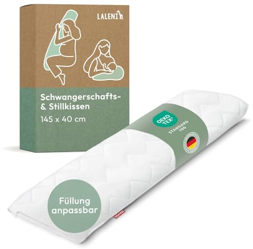 Laleni Schwangerschaftskissen 40x145 cm | Oeko-TEX zertifiziertes Stillkissen Seitenschläferkissen | entlastendes Pregnancy Pillow | Seitenschläferkissen Schwangerschaft
