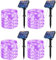 litogo [4 Stück Solar Lichterkette Aussen, 12M 120Led Lichterkette Solarlichterkette für Außen Wasserdicht KupferDraht Outdoor lichterkette Deko Draußen 8 Modus für Balkon, Weihnachten Violett