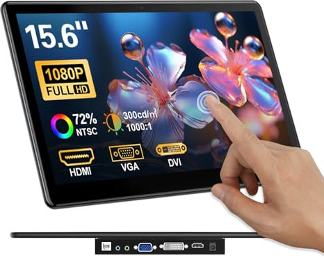 Missun Tragbarer Monitor 15,6 Zoll, Mobiler Portable Monitore FHD 1920×1080 IPS für Laptop-Bildschirm HDMI USB-C-Monitor kompatibel mit PC, Laptop, PS5/4, Xbox, Mini-PC/PS/Switch