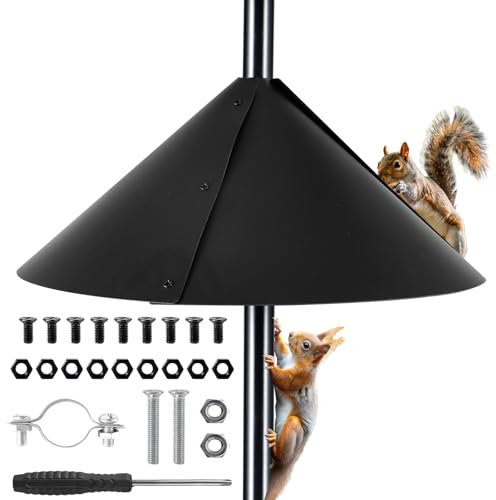 NQEUEPN Eichhörnchen Schutz, 45cm Großer Umlaufender Kunststoff Eichhörnchen Schutz für Vogelhäuschen und Stangen, Schützt Hängende Vogelhäuschen und Stangen