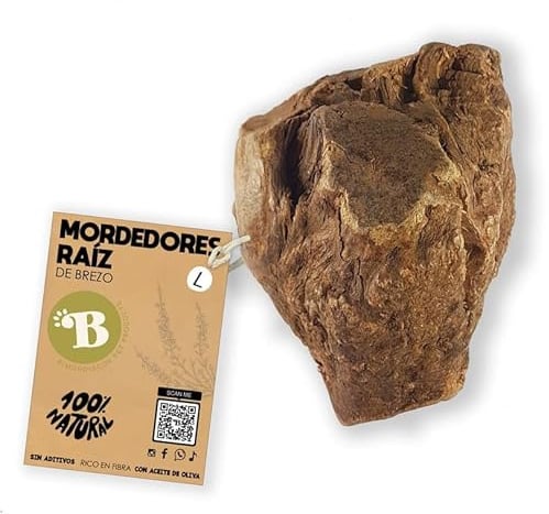 BIMORDISCOS Raíz de Brezo para Perro | Mordedor Perro | Huesos para Perros | Juguetes para Perros (L)