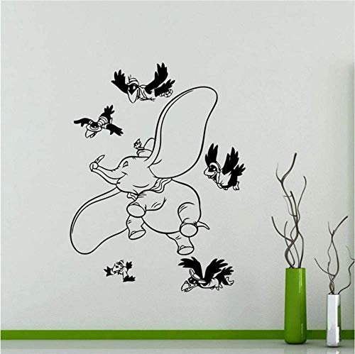 Aufkleber Niedlicher DIY Kunst Decor Dumbo Elefant Wandaufkleber Vinyl Aufkleber Kinderzimmer Abnehmbare Wandaufkleber 77 x 58 cm
