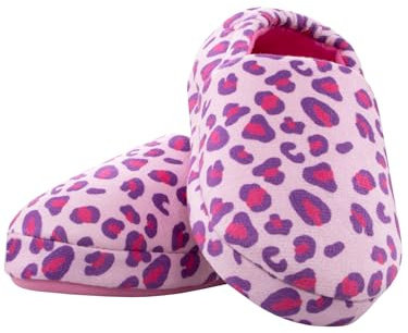 Harry Bear Leopard Print Slippers | Girls Slippers | Cute Animal Slippers For Girls | Girls’ Slippers | Pink 1
