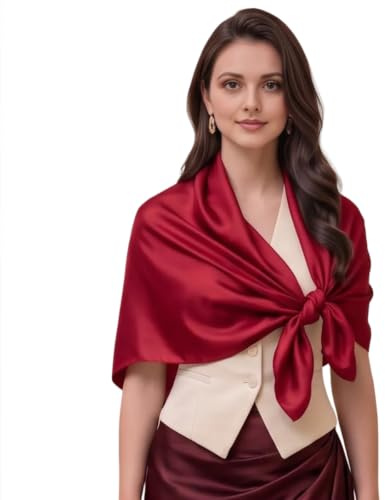 LA FERANI Designer Seidentuch Uni Farbe Halstuch Seide Chiffon Tuch Umschlagtuch leicht 90x90cm Bandana Geschenk formelle Anlässe