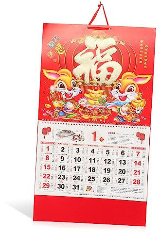 NUOBESTY Jahreskalender 2023 Mondkalender Für Die Chinesischer Stil Papierhandwerk Traditionelle Ereignisse
