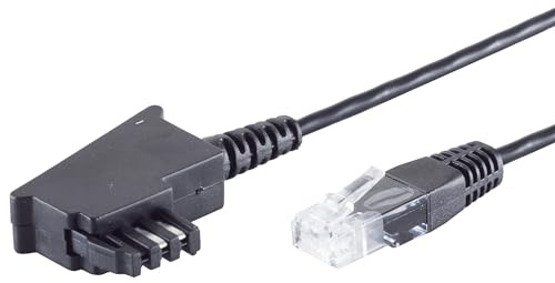 1aTTack.de 1x 15m - Routerkabel TAE-F auf RJ45 (8P2C) TAE Kabel Anschlusskabel Router an Telefondose kompatibel mit DSL VDSL ADSL Fritzbox Internet - schwarz