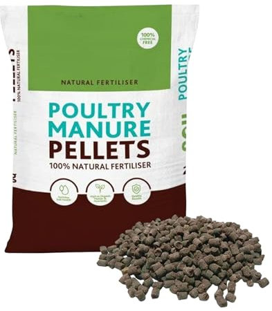 25kg poultry chicken manure pellets - organic Fertiliser - all purpose natural plant fertiliser - garden manure chicken pellets 25kg bag.