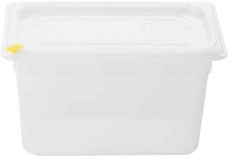 Hygiplas Click PP 1/4 GN Container with Lid, 150mm, 3.7Ltr (Pack of 4) | Includes 7 colour-coded clips to prevent cross-contamination and support strict food hygiene compliance in busy kitchens.