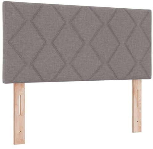 vidaXL Fabric Headboard Geometric with Headboard Taupe 100 cm Fabric, Adjustable, Stylish Space-Saving Design for Contemporary Bedroom Furniture