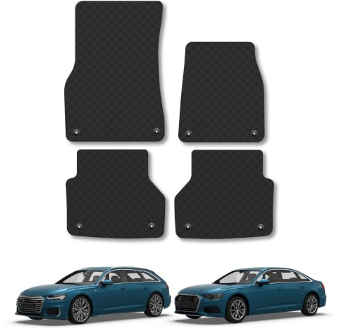 Audi A6 (2018-2025) 3mm Rubber Car Mats | Tailored Fit Durable Floor Mats Full Coverage Protection Waterproof Accessories Easy Clean Anti Slip Made in the UK