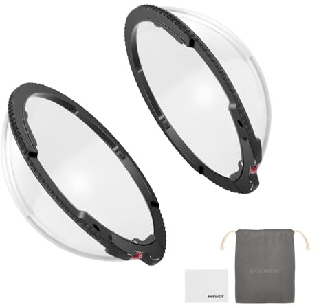 NEEWER Objektivschutz Set, kompatibel mit Insta360 X5 Action Kamera (2er-Pack), 9H gehärtetes Glas, Objektivschutzzubehör mit Reinigungstuch und Etui, vor dem Fotografieren entfernen, LPC02