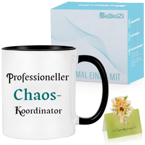 Professionelle Chaos Koordinatorin Tasse – Geschenk für Chefin oder Chef | Abschiedsgeschenk für Kollegen zu Weihnachten | Lustige Geschenkidee für Männer & Frauen im Büro