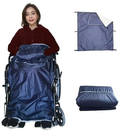 Fonakei wasserdichte Rollstuhldecke, 105 x 115 cm, kein Anhaften von Tierhaaren – Winddichte Fleecedecke für ältere Menschen, maschinenwaschbar, Outdoor-Reisen und als Vakuumverpackt