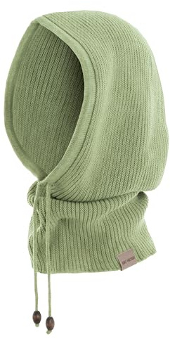 KNIT FACTORY - Evy Kapuzenschal - One Size | Strickschal für Damen - Schal mit Kapuzen - Wollschal - Winterschal - Gestrickter Kapuzenschal - Weich und warm