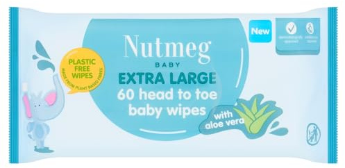Nutmeg XL Head to Toe Wipes 60Pk