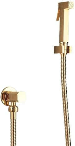 Bidet Faucet Golden Bathroom Bidet Shower Sprayer Stainless Steel Wall Mounted Single Cold Water Bidet Tap(Polished Gold)
