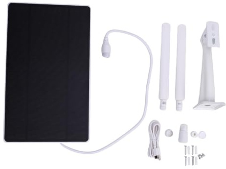 Buachois Solar Router 4G LTE Modem, 10W Solarbetrieben IP66 Wasserdicht WLAN Outdoor Wireless Router für Camping RV Kamera, Duale Konnektivität Multi Device Zugang Web Client (Europäische Version)