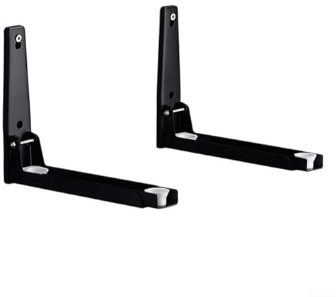 Étagère murale pour micro-ondes, support de four réglable en acier inoxydable, support de rangement télescopique pliable (noir)