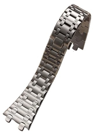 VDFNGFD Kompatibel mit dem AP Royal Oak Offshore-Armband aus gebürstetem Silber, 42 mm, massives Edelstahlarmband, 28 konkav-konvex 15710 26470