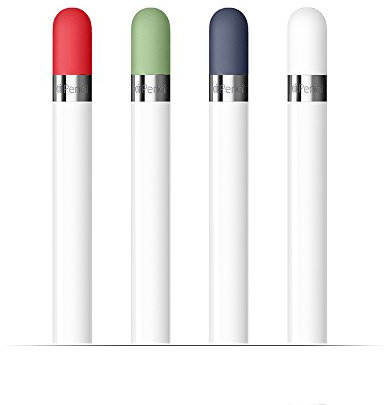 FRTMA für Apple Pencil Kappe Ersatz, Apple Bleistift Deckel für iPad Pro (4 Farben Combo, Mitternachts Blau/Weiß/Minze/Rot)