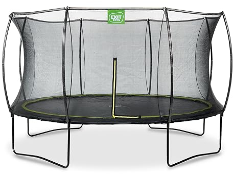 EXIT TOYS Silhouette Trampolin - ø366cm - Rundes Gartentrampolin Outdoor für Kinder - Mit Sicherheitsnetz - Preisgünstig - Sicherer Einstieg - Gute Sprungkraft - Mit Fußschutzsystem - Schwarz