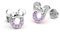 findout sterling silver Cubic Zircons Amethyst hollow Mickey Mouse earrings .for women girls .(f1781)