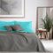 DecoKing 32251 Tagesdecke 260 x 280 türkis Stahl Silber anthrazit grau Bettüberwurf zweiseitig Steppung pflegeleicht Turquoise Steel Axel