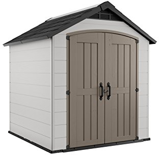 Keter Montfort Chalet et et Jardin 12-928466-Rifugio in Resina Montfort 757-5,08m², Grigio Chiaro, 228 x 223 x 252 cm