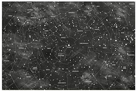Bilderwelten Vliestapete Sternbild Karte Tafeloptik, HxB: 225cm x 336cm